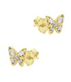 Butterfly Shaped CZ Silver Stud Earring STS-6484